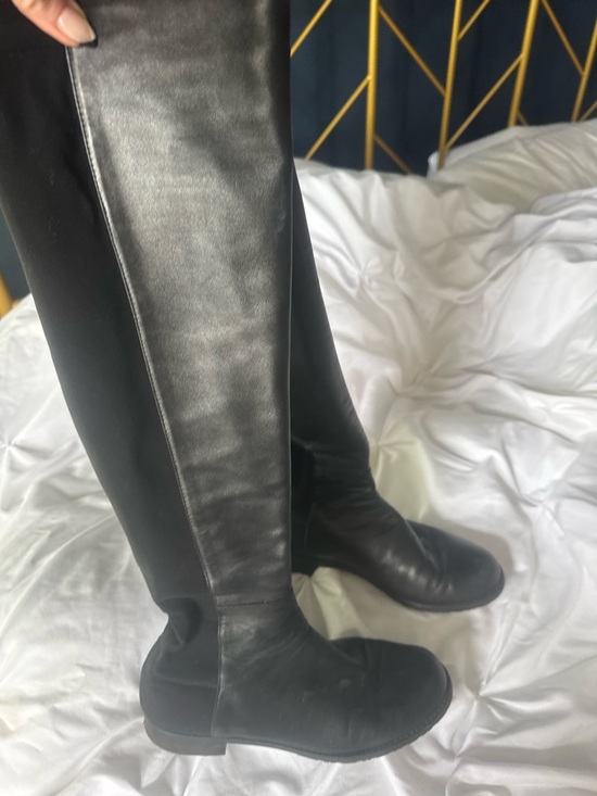 Iconic 50/50 Stuart Weitzman Black Over-the-Knee Riding Boots - Women - Picture 4 of 5